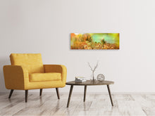 Laden Sie das Bild in den Galerie-Viewer, Leinwandbild Panorama Blumenwiese in der Abenddämmerung