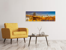 Laden Sie das Bild in den Galerie-Viewer, Leinwandbild Panorama Skyline NY Williamsburg Bridge