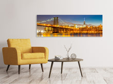 Laden Sie das Bild in den Galerie-Viewer, Leinwandbild Panorama Skyline NY Williamsburg Bridge