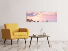 Laden Sie das Bild in den Galerie-Viewer, Leinwandbild Panorama Sonnenaufgang am Meer