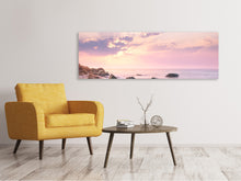 Laden Sie das Bild in den Galerie-Viewer, Leinwandbild Panorama Sonnenaufgang am Meer