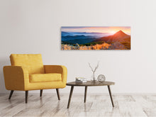 Laden Sie das Bild in den Galerie-Viewer, Leinwandbild Panorama Sonnenuntergang in den Alpen