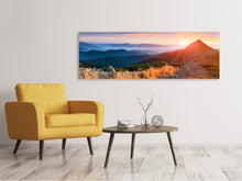 Laden Sie das Bild in den Galerie-Viewer, Leinwandbild Panorama Sonnenuntergang in den Alpen