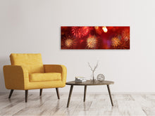 Laden Sie das Bild in den Galerie-Viewer, Leinwandbild Panorama Buntes Feuerwerk
