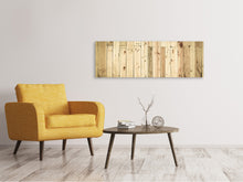 Laden Sie das Bild in den Galerie-Viewer, Leinwandbild Panorama Holzpaneelen