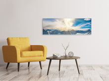 Laden Sie das Bild in den Galerie-Viewer, Leinwandbild Panorama Über den verschneiten Gipfeln