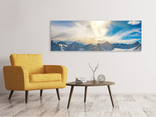 Laden Sie das Bild in den Galerie-Viewer, Leinwandbild Panorama Über den verschneiten Gipfeln