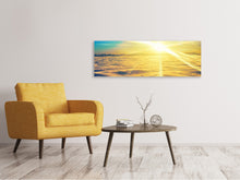 Laden Sie das Bild in den Galerie-Viewer, Leinwandbild Panorama Sonnenuntergang über den Wolken