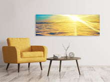 Laden Sie das Bild in den Galerie-Viewer, Leinwandbild Panorama Sonnenuntergang über den Wolken