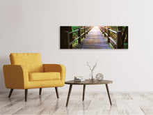 Laden Sie das Bild in den Galerie-Viewer, Leinwandbild Panorama Die Brücke im Wald