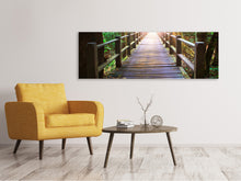 Laden Sie das Bild in den Galerie-Viewer, Leinwandbild Panorama Die Brücke im Wald