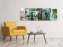 Laden Sie das Bild in den Galerie-Viewer, Leinwandbild Panorama Graffiti im Hinterhof