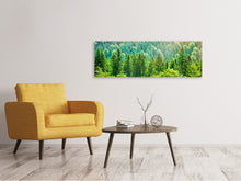 Laden Sie das Bild in den Galerie-Viewer, Leinwandbild Panorama Der Waldhügel