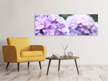 Laden Sie das Bild in den Galerie-Viewer, Leinwandbild Panorama Hortensien