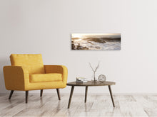 Laden Sie das Bild in den Galerie-Viewer, Leinwandbild Panorama Meeresbrandung