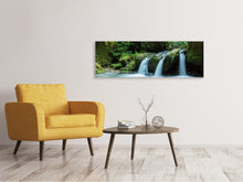 Laden Sie das Bild in den Galerie-Viewer, Leinwandbild Panorama Fallendes Wasser