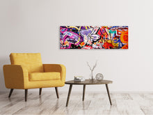 Laden Sie das Bild in den Galerie-Viewer, Leinwandbild Panorama Graffiti Kunst