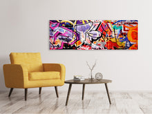 Laden Sie das Bild in den Galerie-Viewer, Leinwandbild Panorama Graffiti Kunst