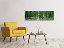 Laden Sie das Bild in den Galerie-Viewer, Leinwandbild Panorama Tannenwald