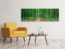 Laden Sie das Bild in den Galerie-Viewer, Leinwandbild Panorama Tannenwald