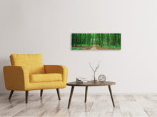 Laden Sie das Bild in den Galerie-Viewer, Leinwandbild Panorama Tannenwald