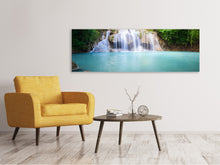 Laden Sie das Bild in den Galerie-Viewer, Leinwandbild Panorama Terrasse am Wasserfall
