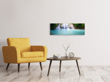 Laden Sie das Bild in den Galerie-Viewer, Leinwandbild Panorama Terrasse am Wasserfall