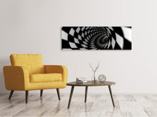 Laden Sie das Bild in den Galerie-Viewer, Leinwandbild Panorama Abstrakter Tunnel Black &amp; White