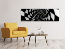 Laden Sie das Bild in den Galerie-Viewer, Leinwandbild Panorama Abstrakter Tunnel Black &amp; White