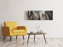 Laden Sie das Bild in den Galerie-Viewer, Leinwandbild Panorama Close Up Elefant