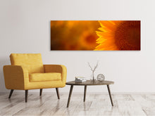 Laden Sie das Bild in den Galerie-Viewer, Leinwandbild Panorama Macro-Sonnenblume