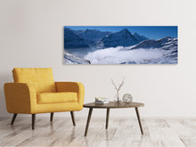 Laden Sie das Bild in den Galerie-Viewer, Leinwandbild Panorama Sonnenterrasse in den Schweizer Alpen