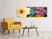 Laden Sie das Bild in den Galerie-Viewer, Leinwandbild Panorama Graffiti Flowers