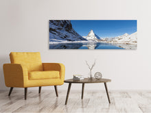 Laden Sie das Bild in den Galerie-Viewer, Leinwandbild Panorama Der Riffelsee am Matterhorn