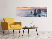 Laden Sie das Bild in den Galerie-Viewer, Leinwandbild Panorama Felsen in der Brandung