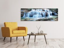 Laden Sie das Bild in den Galerie-Viewer, Leinwandbild Panorama Ein Wasserfall