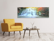 Laden Sie das Bild in den Galerie-Viewer, Leinwandbild Panorama Wasserfall im Licht