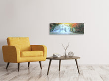 Laden Sie das Bild in den Galerie-Viewer, Leinwandbild Panorama Wasserfall im Licht