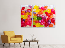 Laden Sie das Bild in den Galerie-Viewer, Leinwandbild 3-teilig Bunte Bonbons