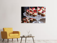 Laden Sie das Bild in den Galerie-Viewer, Leinwandbild 3-teilig Mini Kuchen