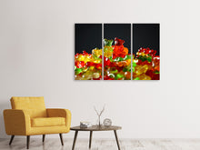 Laden Sie das Bild in den Galerie-Viewer, Leinwandbild 3-teilig Bunte Gummibärchen