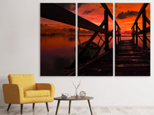 Laden Sie das Bild in den Galerie-Viewer, Leinwandbild 3-teilig Wunderschöne Abendstimmung am Meer