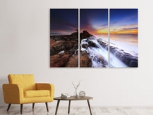 Laden Sie das Bild in den Galerie-Viewer, Leinwandbild 3-teilig Naturgewalt Wasser