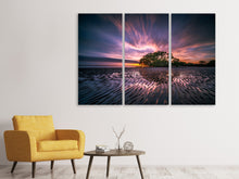Laden Sie das Bild in den Galerie-Viewer, Leinwandbild 3-teilig Faszinierende Landschaft am Meer
