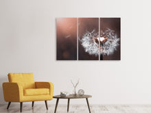 Laden Sie das Bild in den Galerie-Viewer, Leinwandbild 3-teilig Pusteblume im Abendlicht
