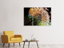 Laden Sie das Bild in den Galerie-Viewer, Leinwandbild 3-teilig Pusteblume im Morgentau