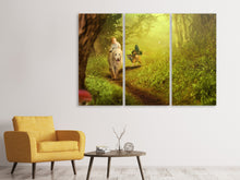 Laden Sie das Bild in den Galerie-Viewer, Leinwandbild 3-teilig Wald Ausflug