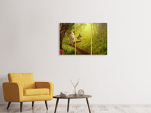 Laden Sie das Bild in den Galerie-Viewer, Leinwandbild 3-teilig Wald Ausflug