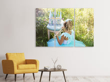 Laden Sie das Bild in den Galerie-Viewer, Leinwandbild 3-teilig Spielende Prinzessin