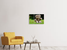 Laden Sie das Bild in den Galerie-Viewer, Leinwandbild 3-teilig Happy Teddybär